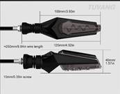 clignotants souple moto led avec feux stop , noir forme triangulaire