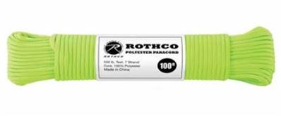 Drisse Rothco polyester 550Lb 7 strand 33m verte -60% FINI