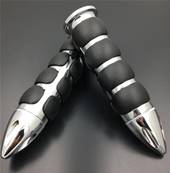 Poignée guidon néoprène metal , embout obus perforé