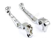 Leviers chromés sportster et heritage , extrémité skull