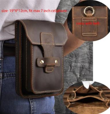 Portefeuille ceinture cuir marron model 9966 dark