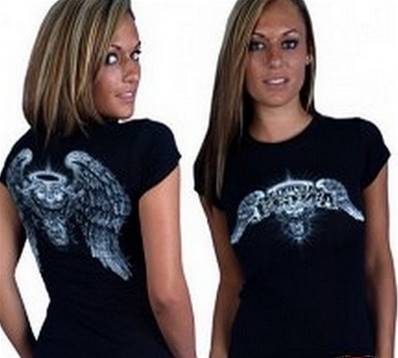 Tshirt bikeuse lady ANGEL VTWIN  L