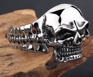 Bracelet inox grosse tete de mort