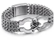 Bracelet tout metal ( type cote de maille ) + skul