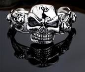 Bracelet inox grosse tete de mort , + 4 pt skull