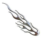 Autocollant FLAMME chromé 15cm