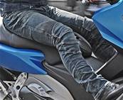 Pantalon Biker en Jean avec protection marron