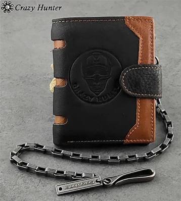 portefeuille CRAZY HUNTER + chainette noire
