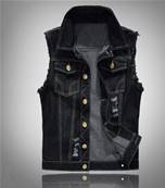 Veste JEAN SLEEVELESS 4XL noir type usée 