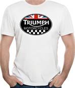 Tshirt biker blanc LOGO OVAL TRIUMPH  XXL color zx967 coton