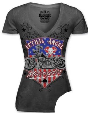 Tshirt bikeuse lady LETHAL MOTORCYCLE USA  M
