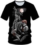 Tshirt biker FEMME sur SQUELETTE  XL elasthanne