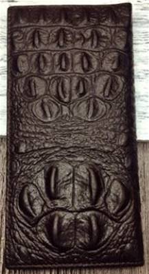 Portefeuille forme longue croco noir
