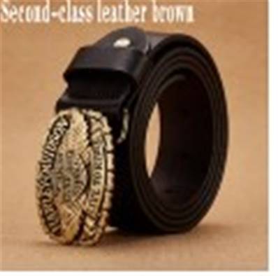Ceinture cuir marron avec boucle HD cuivre  125 cm