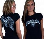 Tshirt bikeuse lady ANGEL VTWIN  L