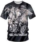 Tshirt biker AIGLE sur MOTO    FEEL THE THUNDER    XL elasthanne 