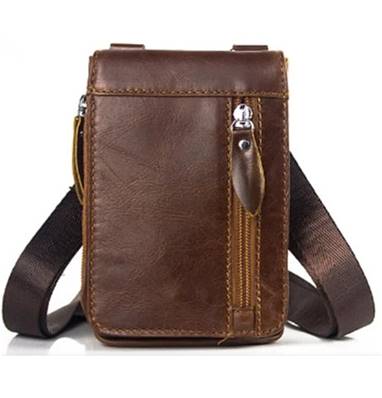 Portefeuille pour ceinture cuir marron pour ceinture