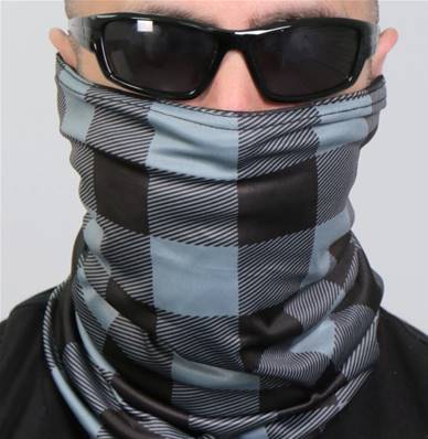 Masque protection solaire HOT LEATHERS damier gris