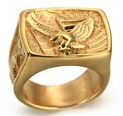 Bague massive couleur OR , motif aigle taille 10