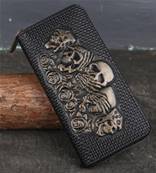 Portefeuille forme longue fermeture eclair skul code du bonheur