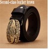 Ceinture cuir marron avec boucle HD cuivre  125 cm