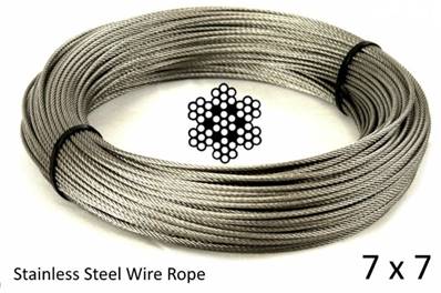 Wire 7x7 , 270 LB , 10m no nylon coated