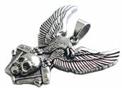 Pendentif aigle sur moteur + crane