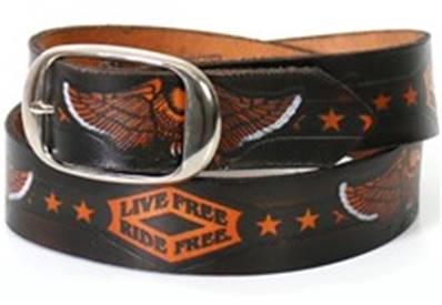 Ceinture cuir noir HOT LEATHERS live free ride free taille 44