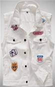 Veste JEAN SLEEVELESS 2XL color white Rte 66