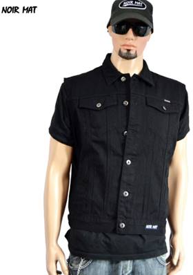 Blouson gilet jean noir taille L