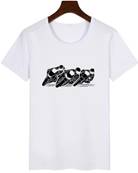 Tshirt biker pour FEMME 3XL coton color BEIGE avec 3 MOTARDS