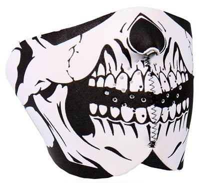 Masque neoprene HOT LEATHER machoire skull black & white