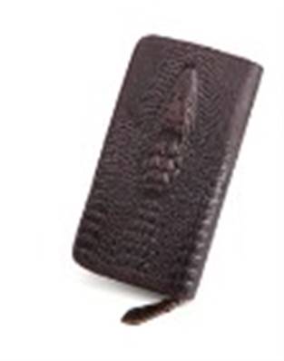 Portefeuille forme longue tete  croco marron 52602
