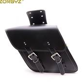 Sacoche latérale noires forme biais 2 fermetures boucles metal