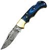 couteau pliant lockback damascus blue
