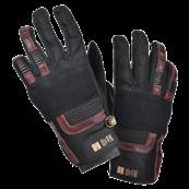 Gants FLORIDA LADY noir et  grenat - garnet  L