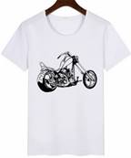 Tshirt biker pour FEMME 3XL coton color BEIGE avec CHOPER