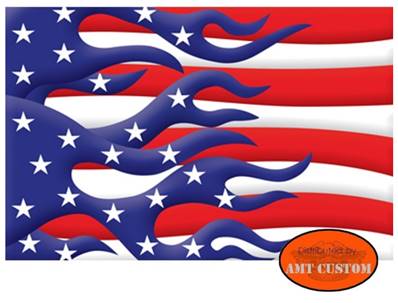 Drapeau US FLAMME LUXE 18 x30 cm