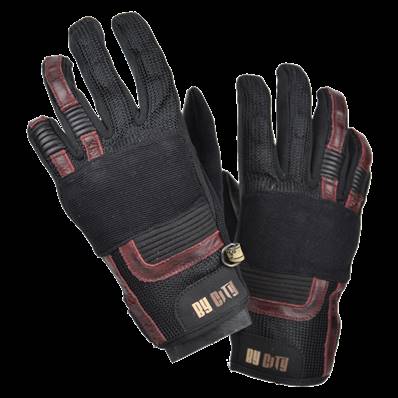 Gants FLORIDA LADY noir et  grenat - garnet  L