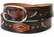 Ceinture cuir noir HOT LEATHERS live free ride free taille 44