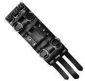 bracelet large Hot Leather triple lanière noir