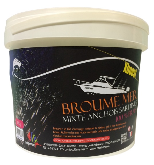 appats Broume mixte XBOOST 5Kg anchois & sardines MERIVER